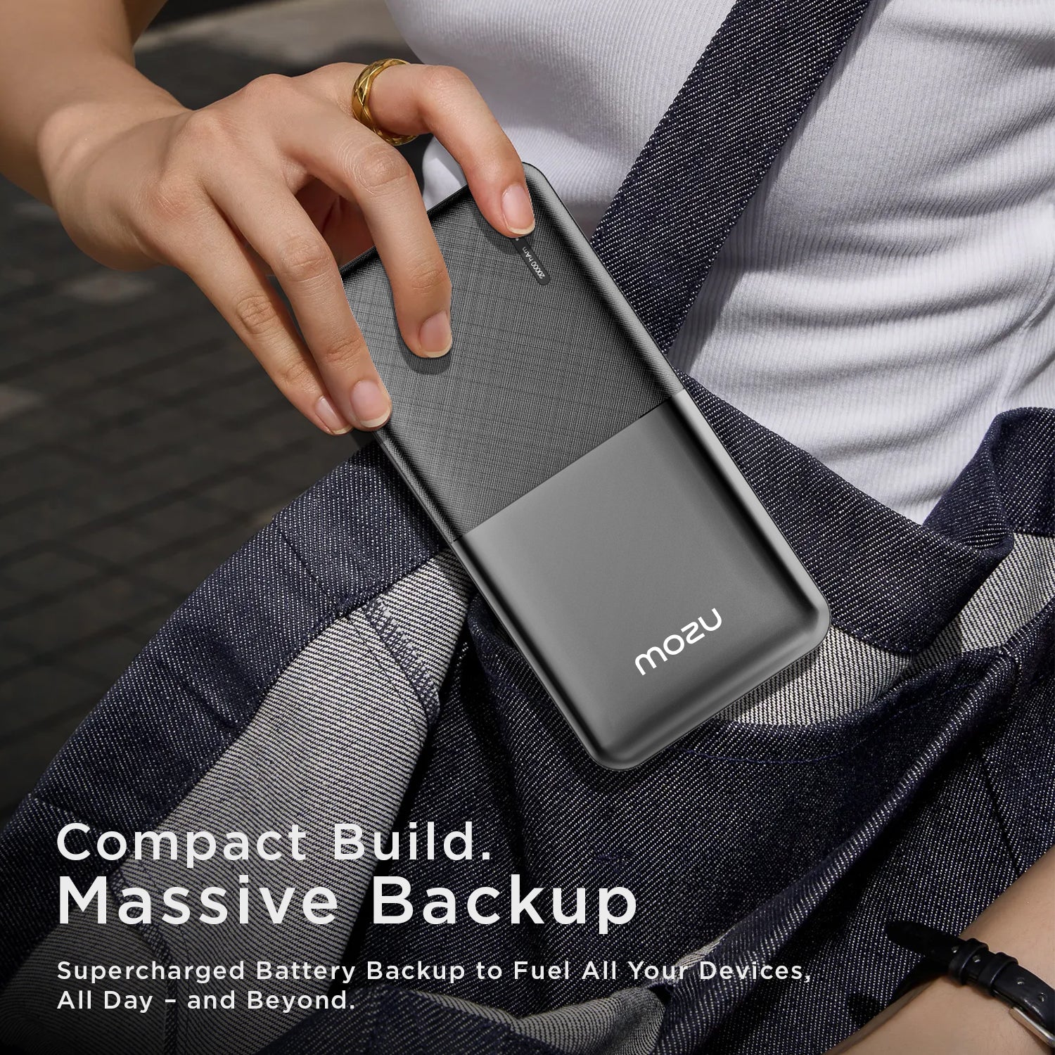 Mozu Chargex 20000 mAh 12W Charging Power Bank| Dual USB Output | Type C & Micro USB Input |Built in Protections | USB - A to Type - C Cable Included| Led Display | Made in India - Mozu