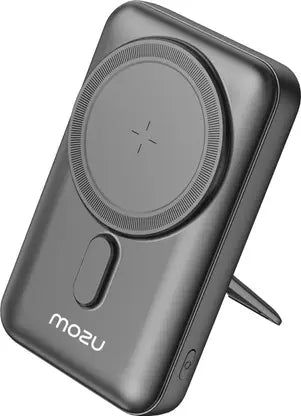Mozu SnapX - W50 Strong Magnetic 10000mAh Power Bank with Stand Holder | 15W Wireless & 22.5W Wired Fast Charging | Travel Friendly & Flight Approved - Mozu