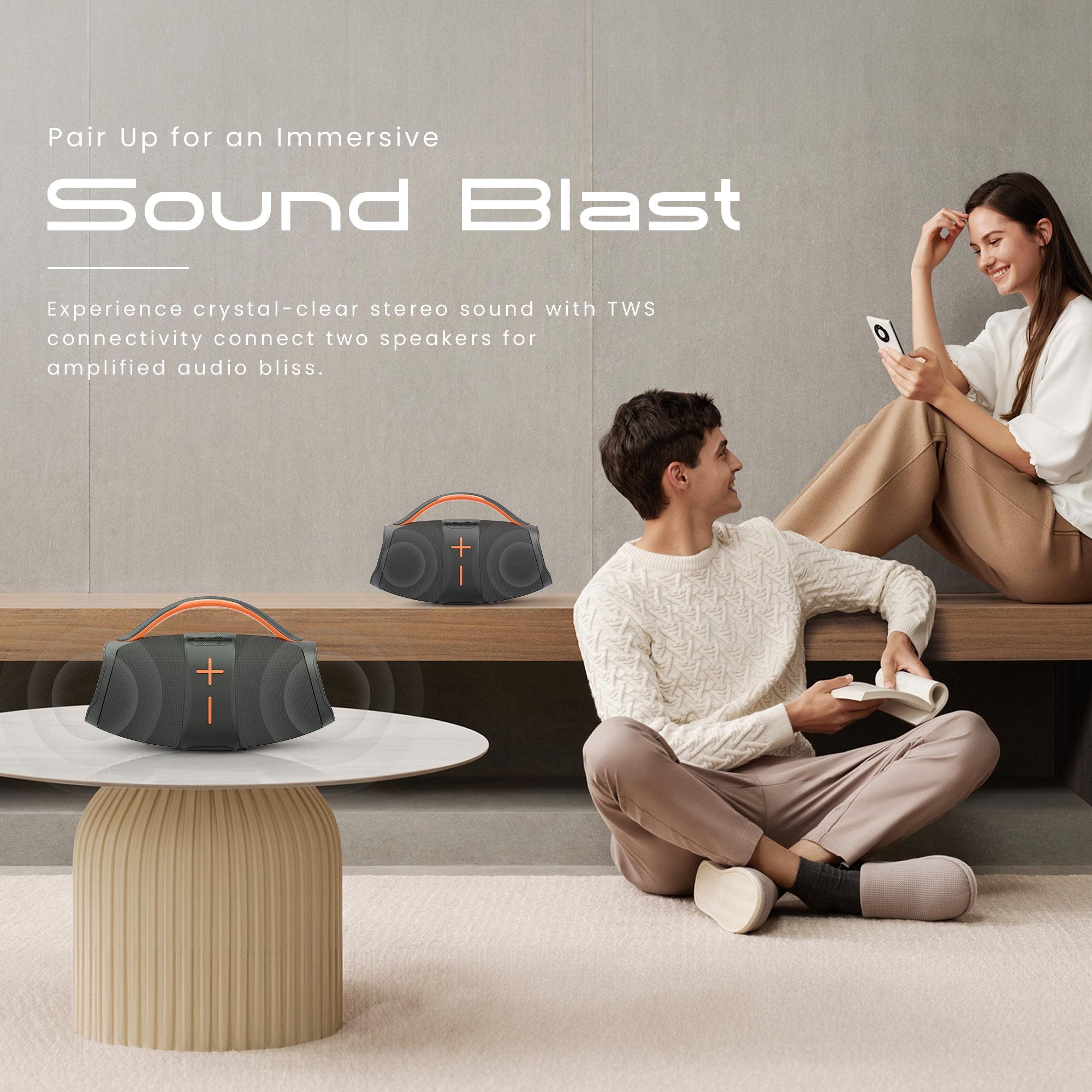 Mozu Bassmore X21 Portable Speaker With RGB LED|Aux FM TF USB|6 Hrs Playtime, 40 W Bluetooth Party Speaker - Mozu